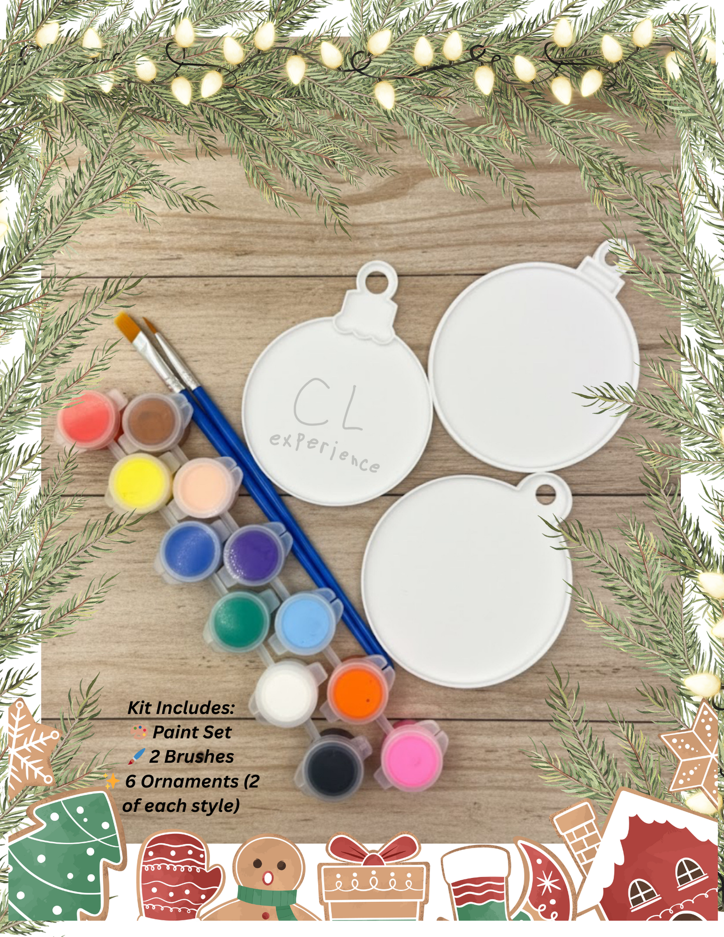 DIY Ornament Decorating Kit for Kids (6 Ornaments Included)