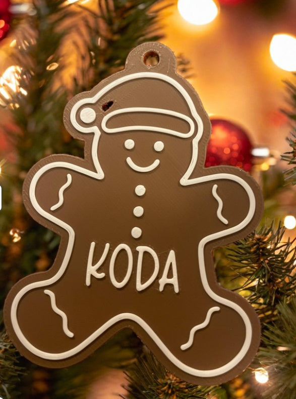 Personalized Gingerbread Ornament Tag – Custom Name Holiday Keepsake | $3 Each